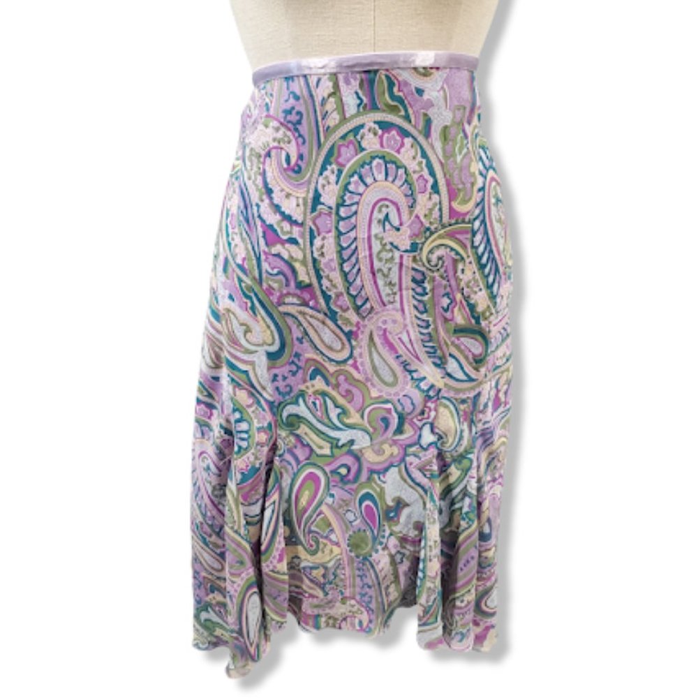 Lane Bryant Lined Pastel Purple Paisley High Low Flowy Skirt- 18/20